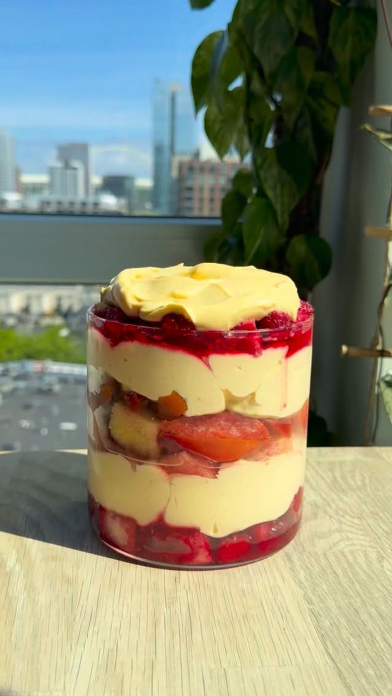 Peach Melba Trifle