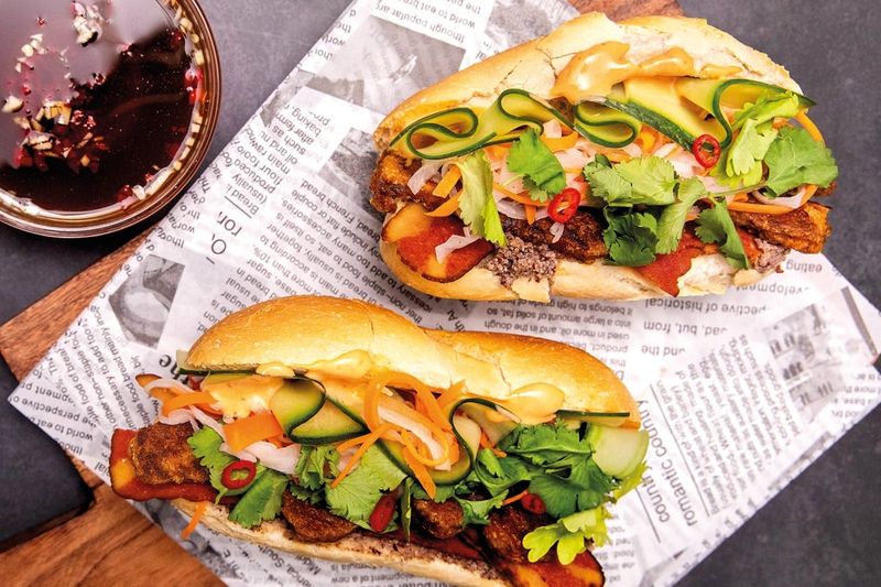 Banh Mi with Pickled Vegetables and Sriracha