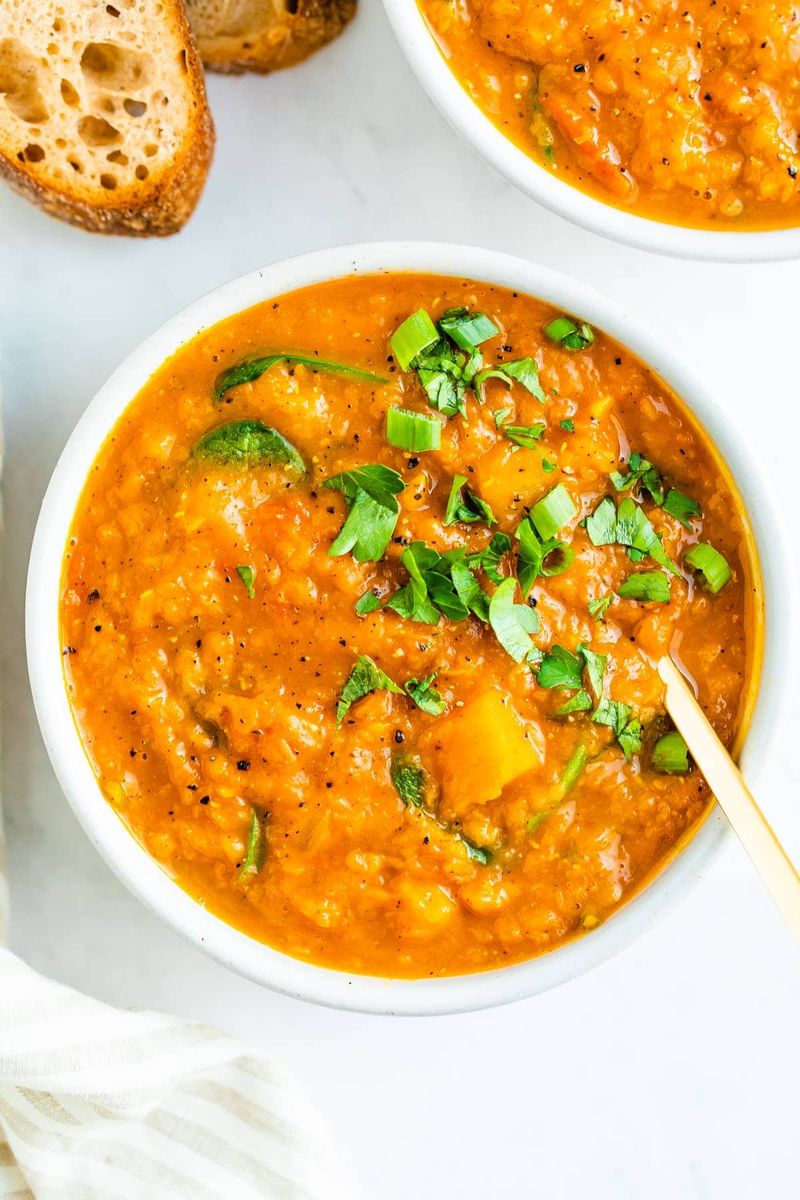 Butternut Squash And Red Lentil Soup