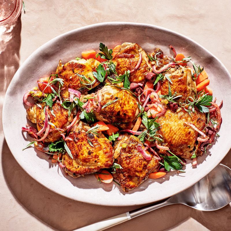 Grilled Chicken Thighs with Fresh Fig and Red Onion Relish