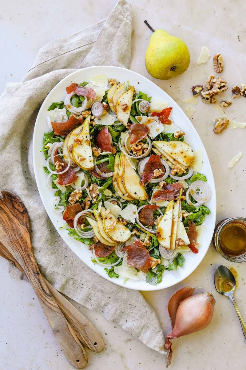 Pear and Prosciutto Salad with Walnuts