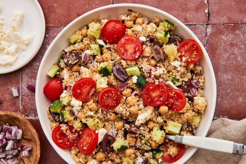 Greek Quinoa and Chickpea Bowl