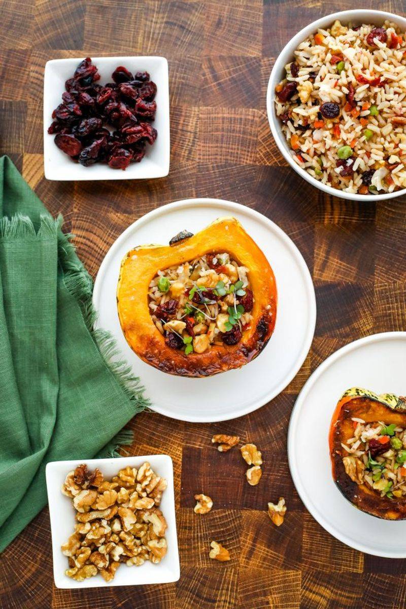 Hazelnut and Squash Stuffed Peppers