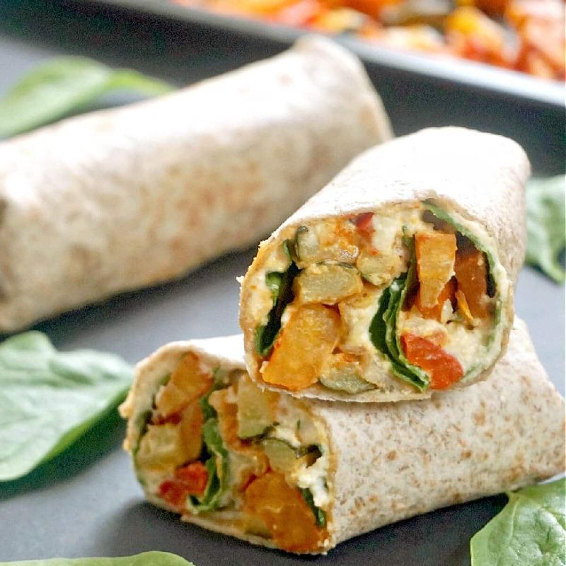 Roasted Veggie and Hummus Wrap