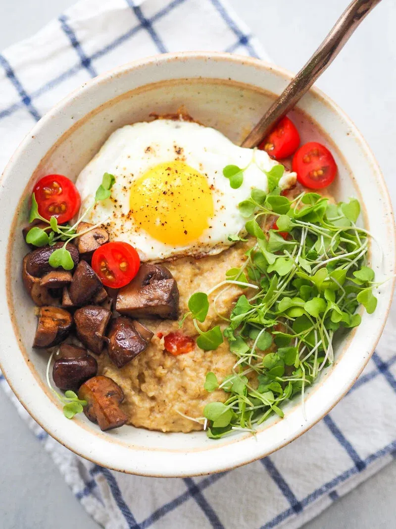 Savory Oatmeal with Roasted Vegetables