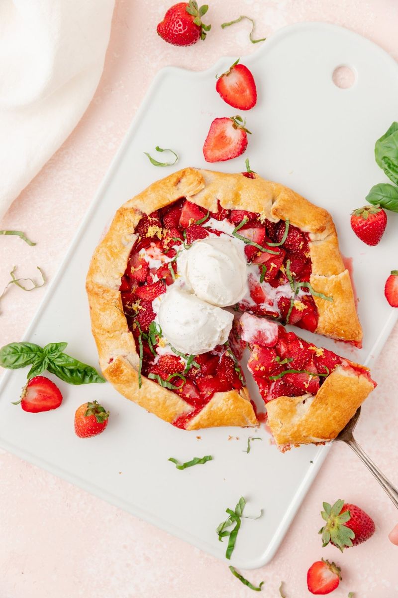 Basil Strawberry Galette