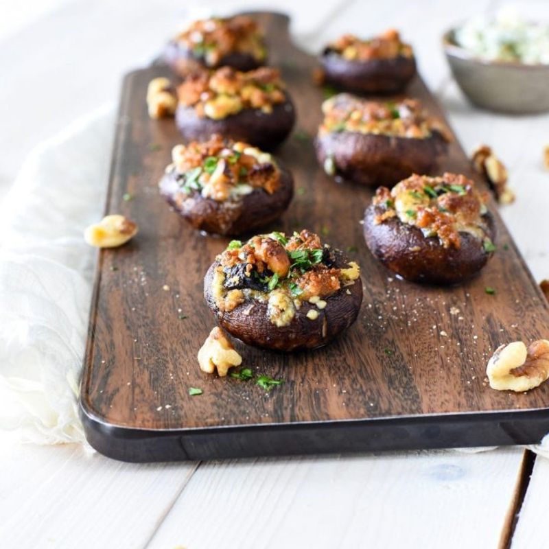 Walnut and Gorgonzola Stuffed Portobello Mushrooms