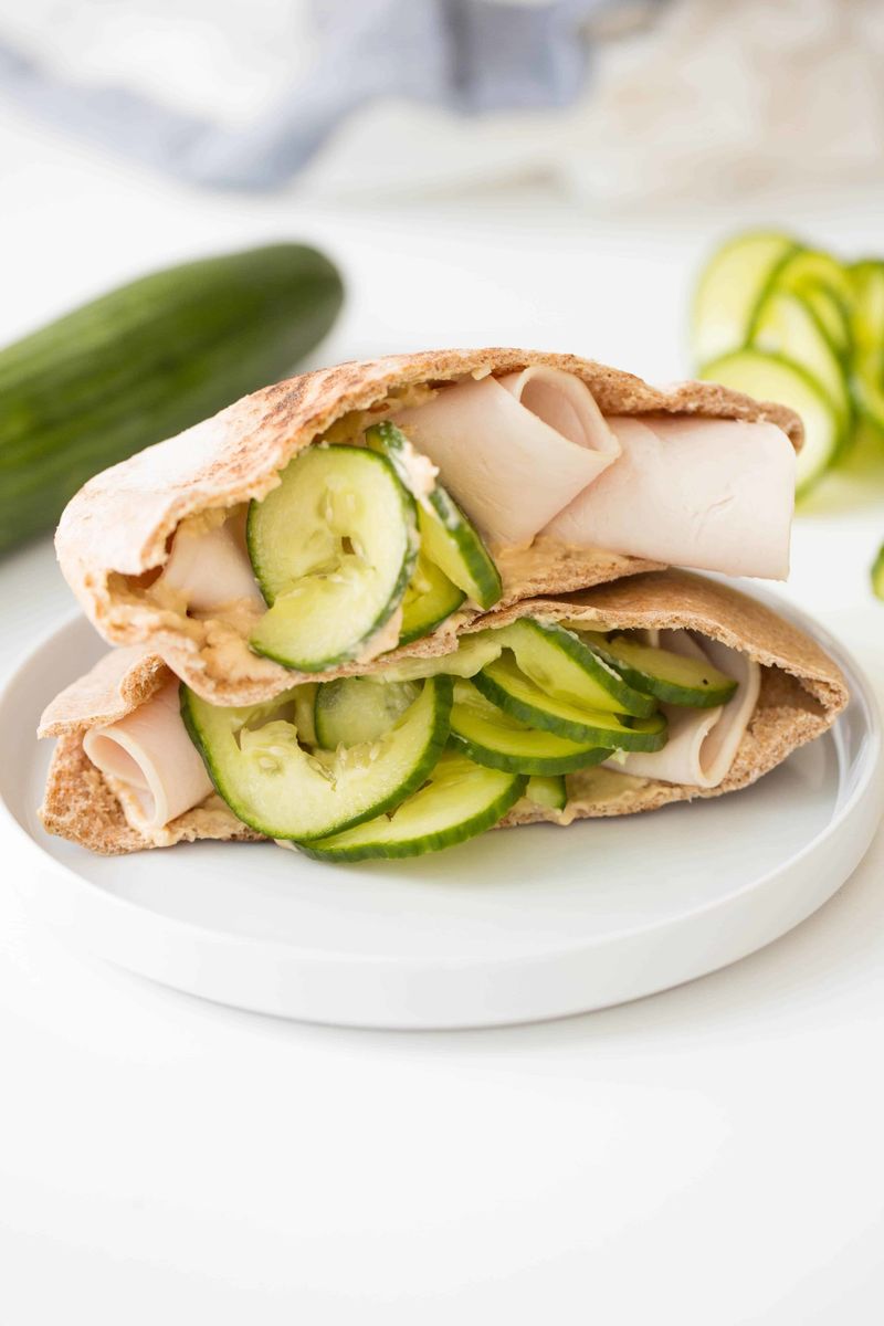 Turkey and Hummus Whole Wheat Sandwich