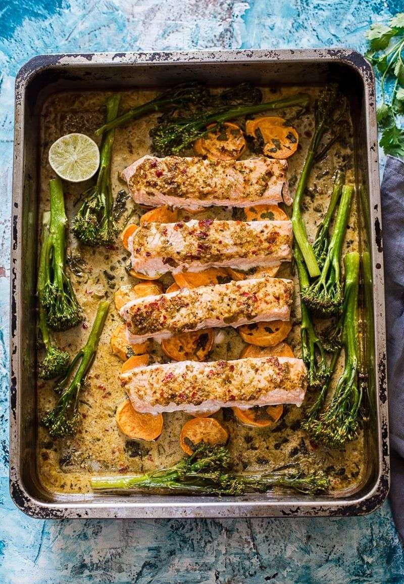 Garlic Butter Salmon with Tenderstem Broccoli