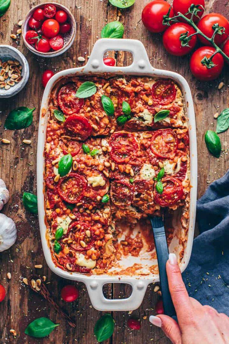 Lentil and Tomato Lasagne