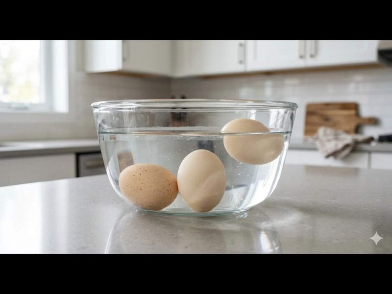 Checking If an Egg Is Fresh by Floating It in Water