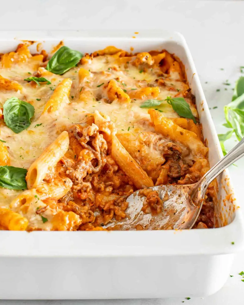 Cheesy Pasta Bake With Ground Beef