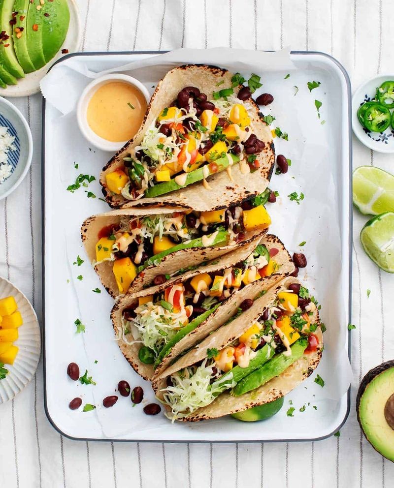 Black Bean Tacos with Mango Salsa