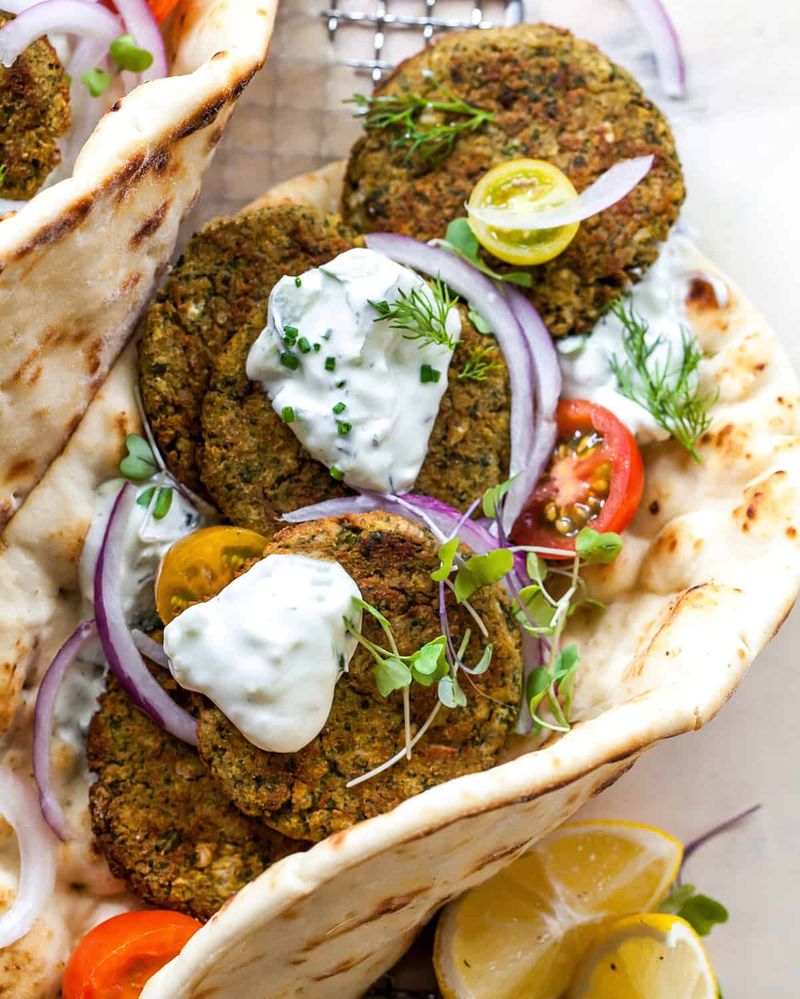 Baked Falafel with Tzatziki and Pita