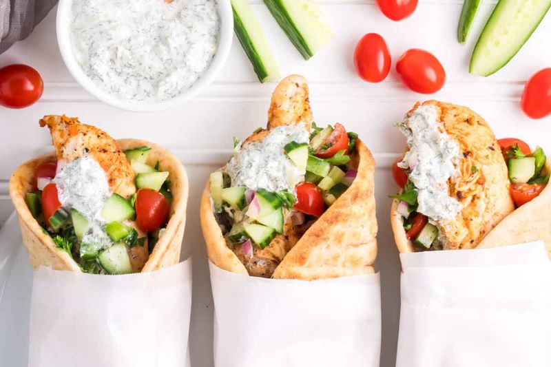 Greek Chicken Pita Wraps