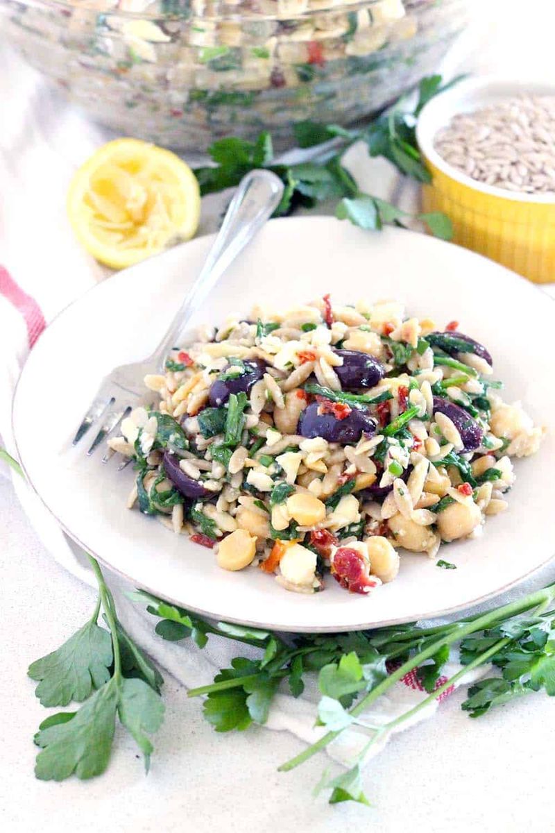 Greek-Style Lemon Orzo with Chickpeas