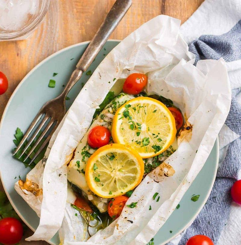 Oven-Baked Sea Bass en Papillote