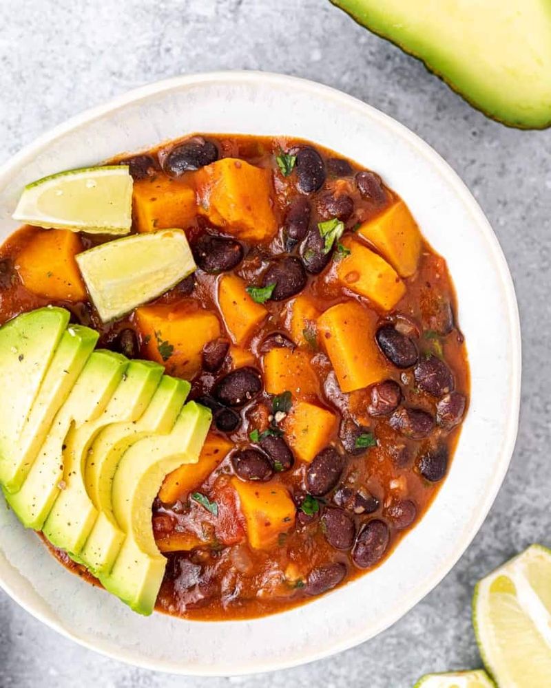 Spicy Black Bean and Sweet Potato Stew