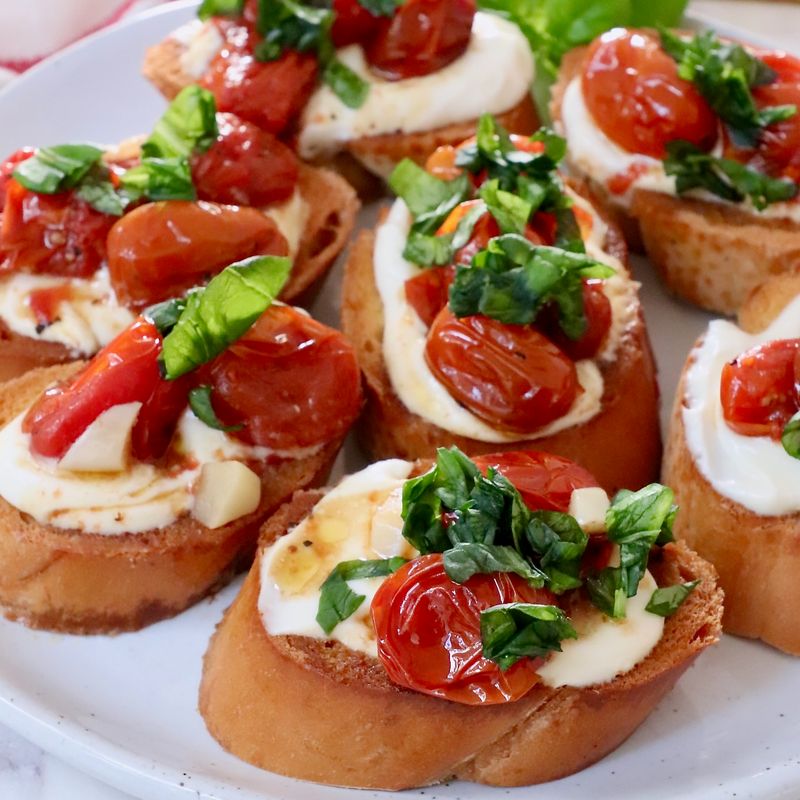 Roasted Tomato and Ricotta Bruschetta