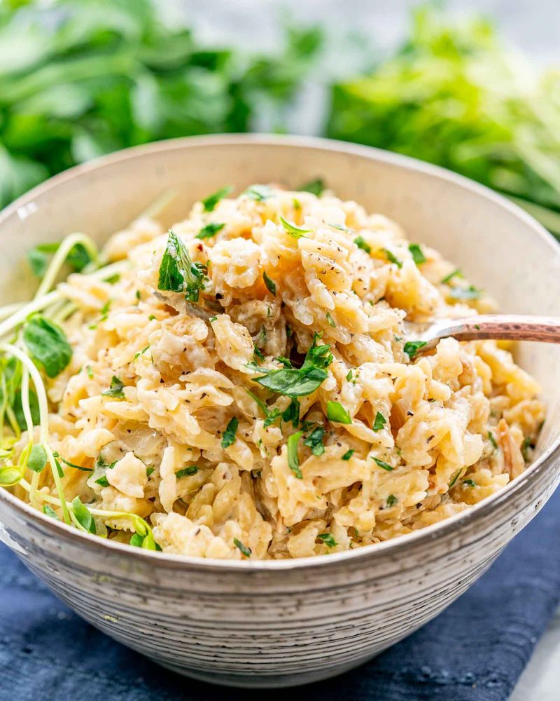 Roasted Garlic and Parmesan Orzo