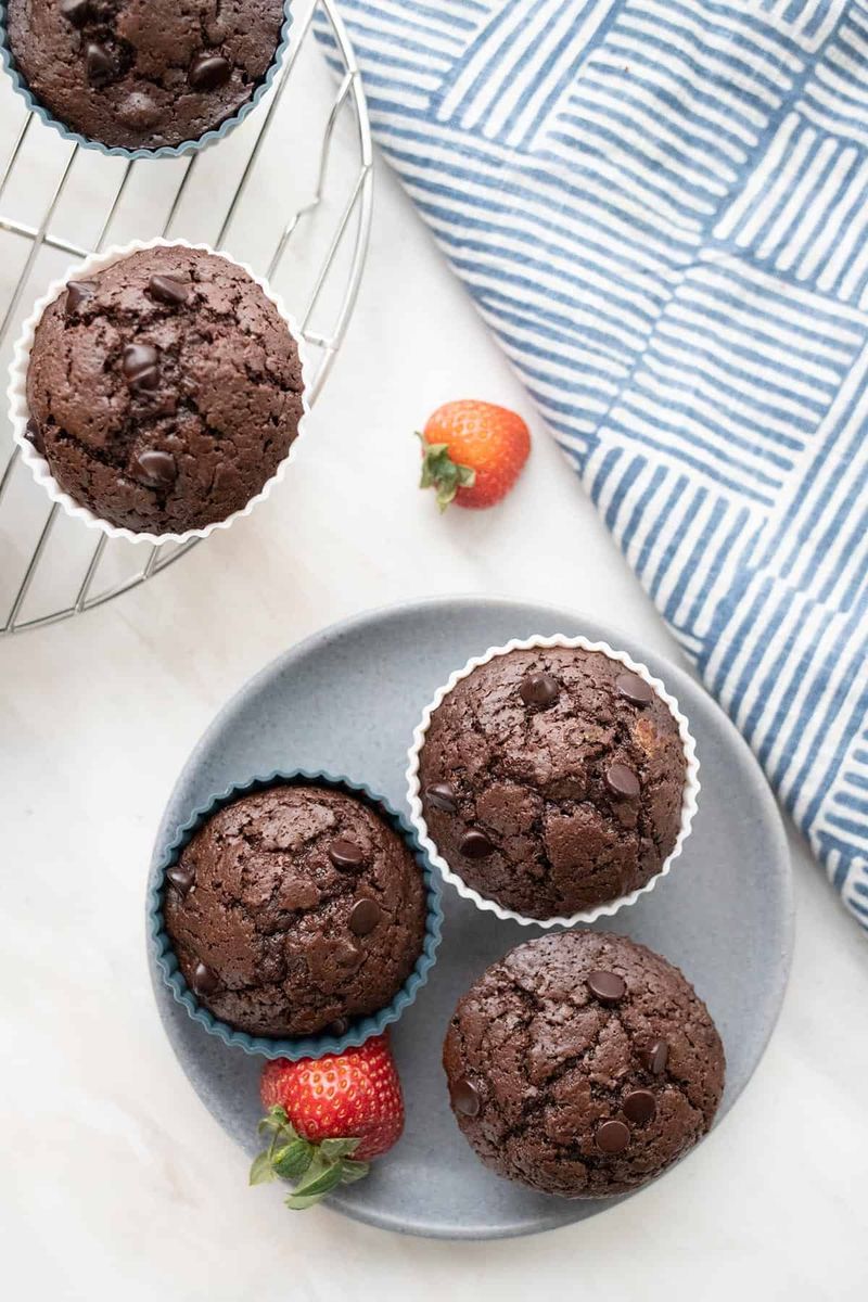 Chocolate Protein Muffins with Almond Flour