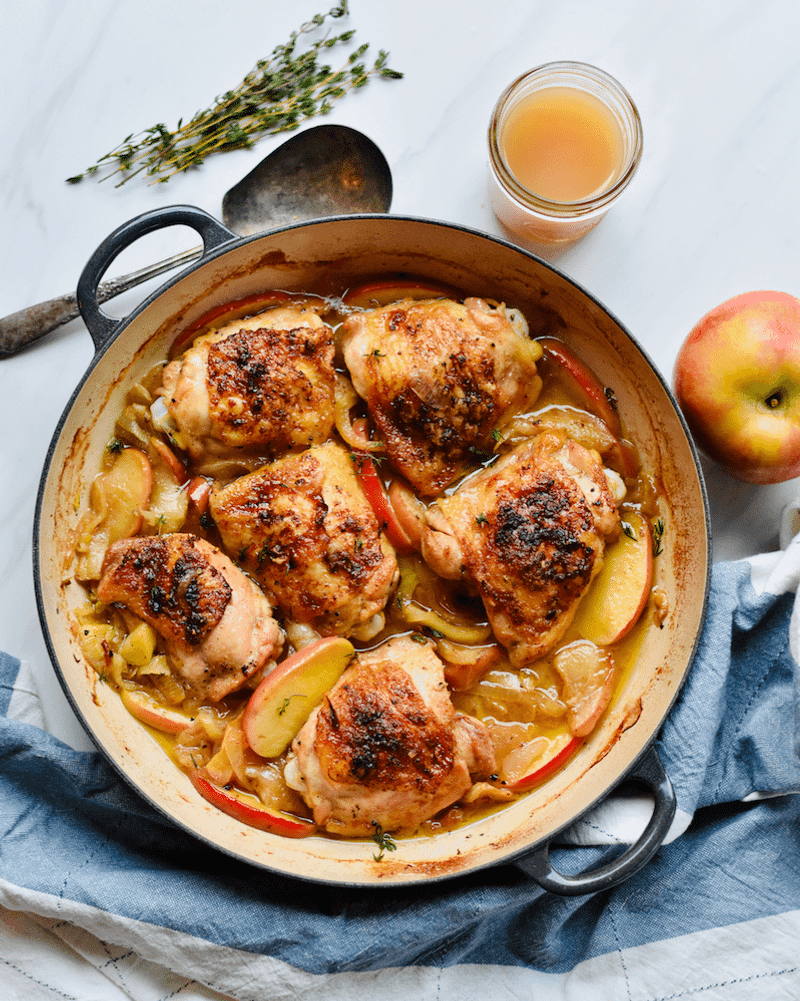 Baked Chicken with Apples, Fennel, and Cider
