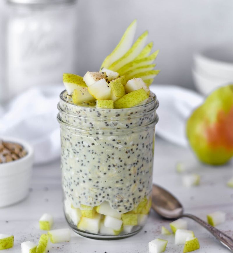 Overnight Oats with Pear and Ginger