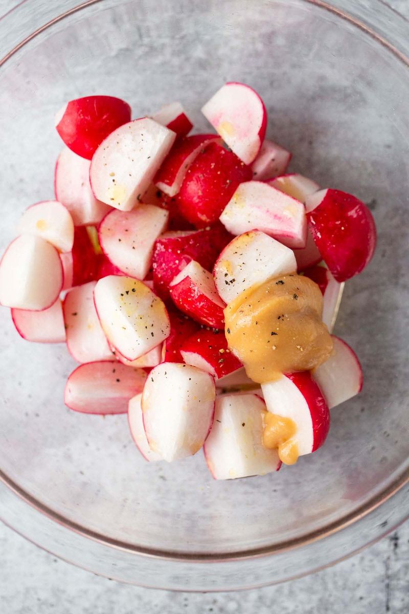 Miso Glazed Radishes over Rice
