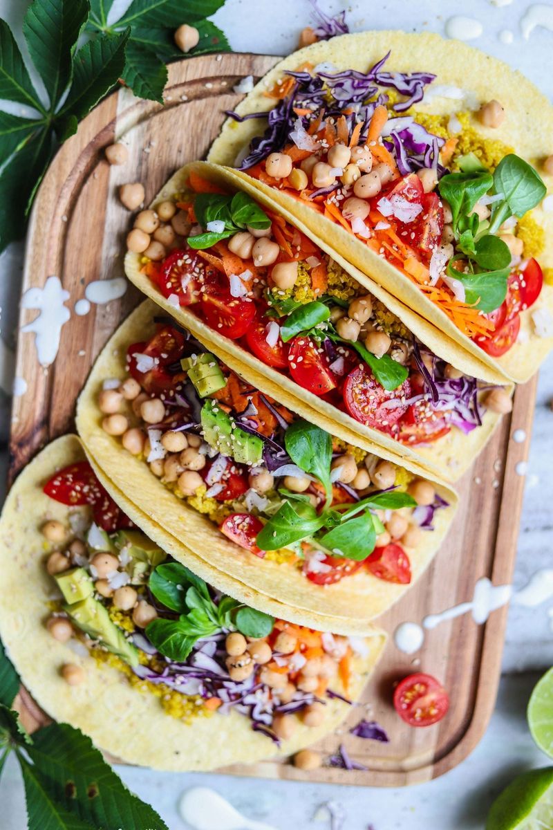Purple Cabbage And Chickpea Tacos