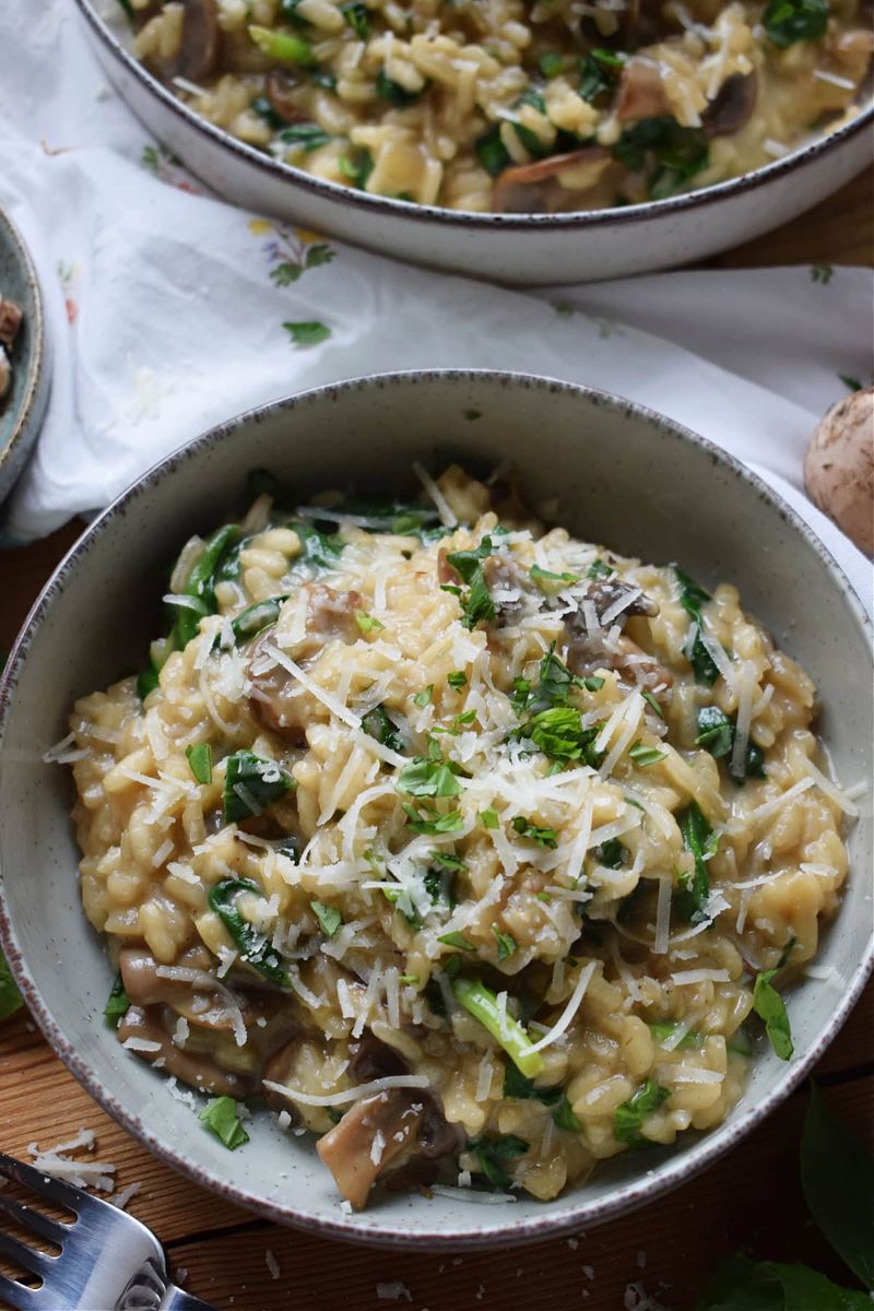 Spinach and Mushroom Risotto
