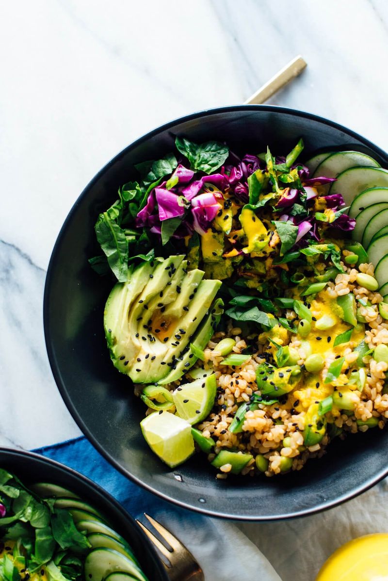 Avocado and Brown Rice Poke-Style Bowl