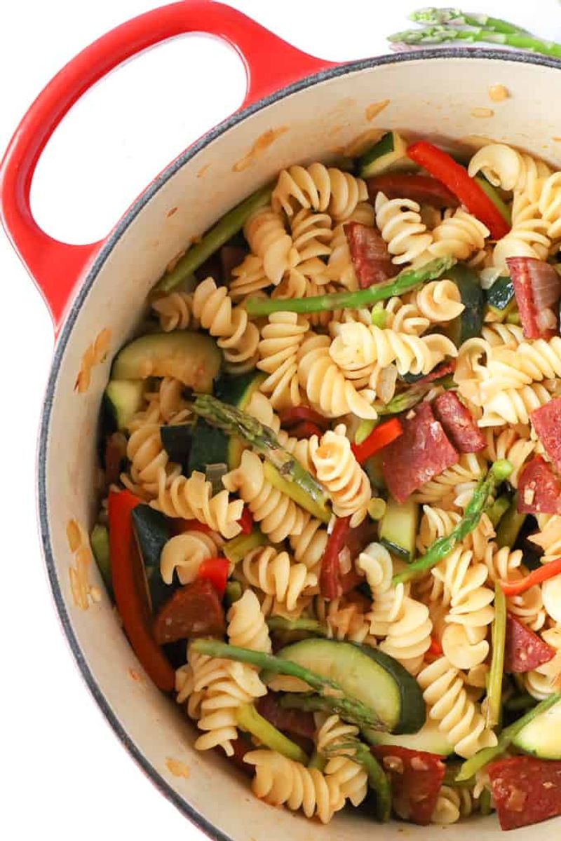 Chorizo and Roasted Red Pepper Pasta