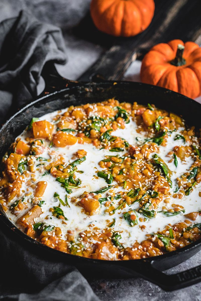 Pumpkin and Lentil Bake