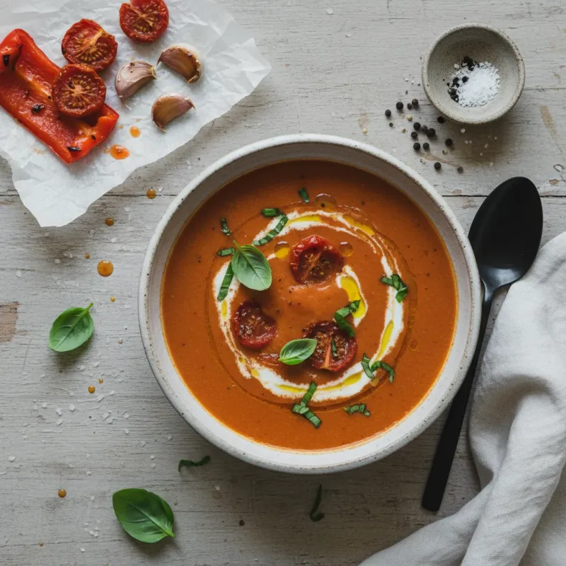 Roasted Red Pepper and Tomato Soup