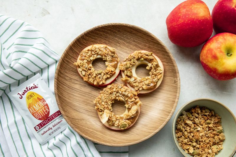 Apple Slices with Almond Butter and Granola