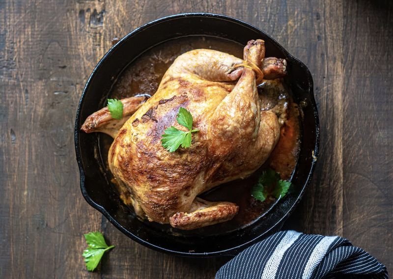Roasted Whole Chicken with Truffle Butter