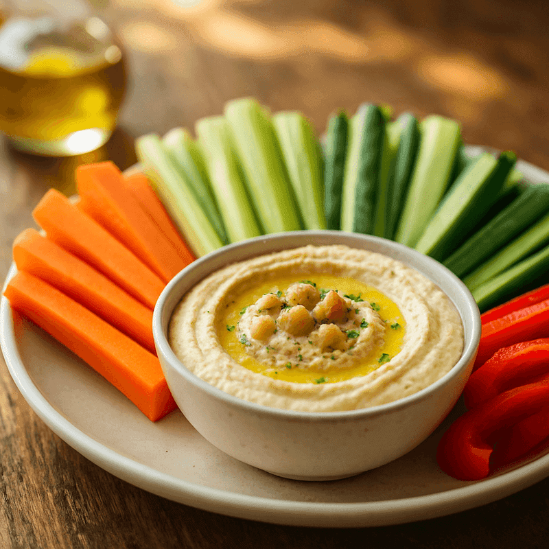 Homemade Hummus with Veggie Dippers