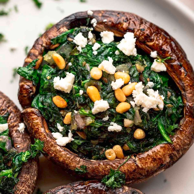 Spinach and Feta Stuffed Mushrooms