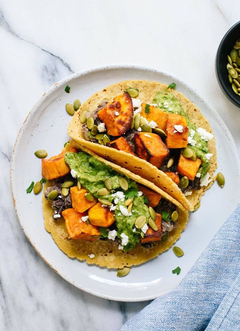 Sweet Potato Tacos with Avocado Crema
