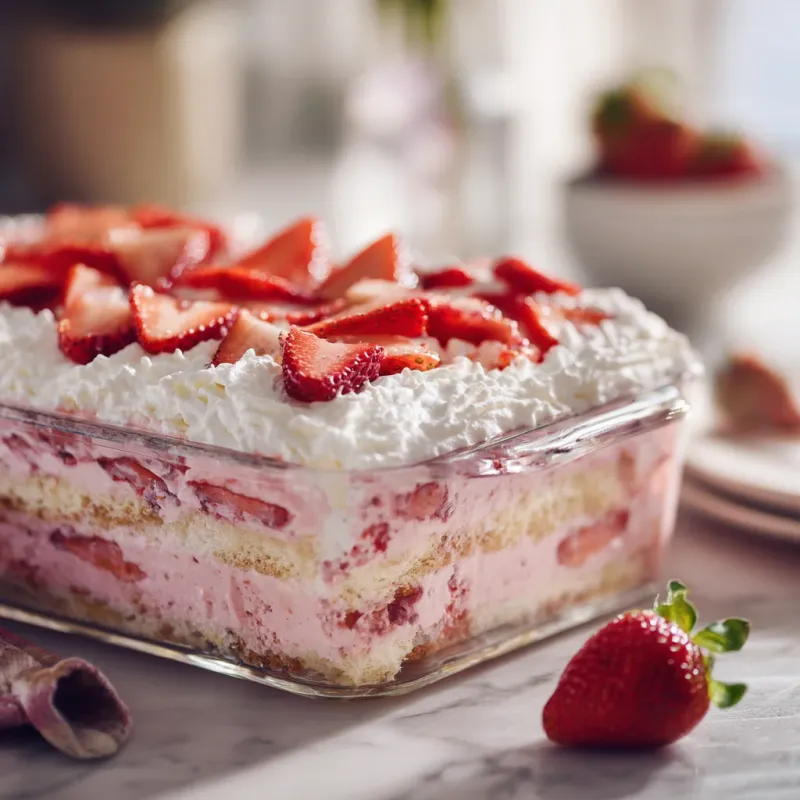 Dessert Nutella and Strawberry Lasagne