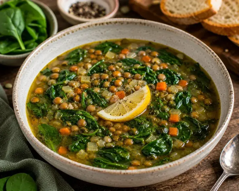 Spinach and Lentil Soup