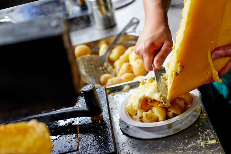 Raclette Scraped Straight From the Wheel