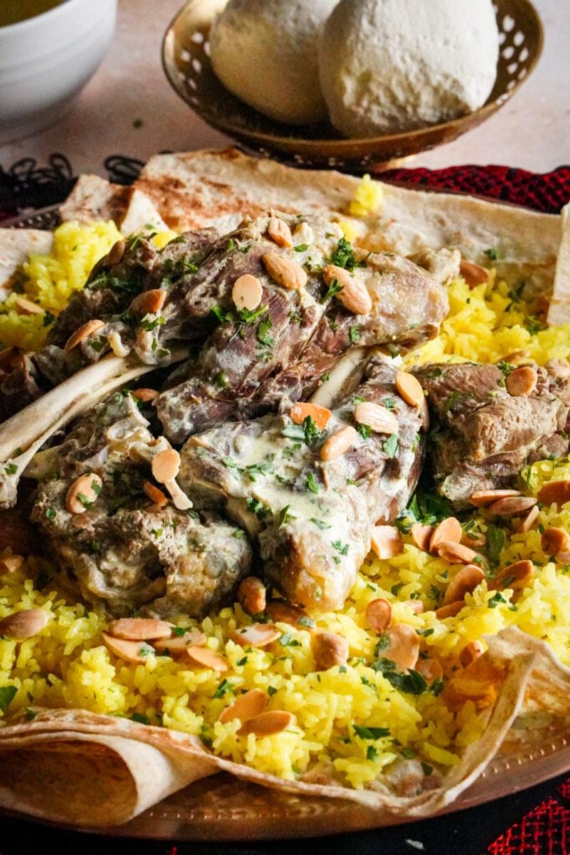 Jordanian Mansaf (Lamb in Fermented Yogurt Sauce)