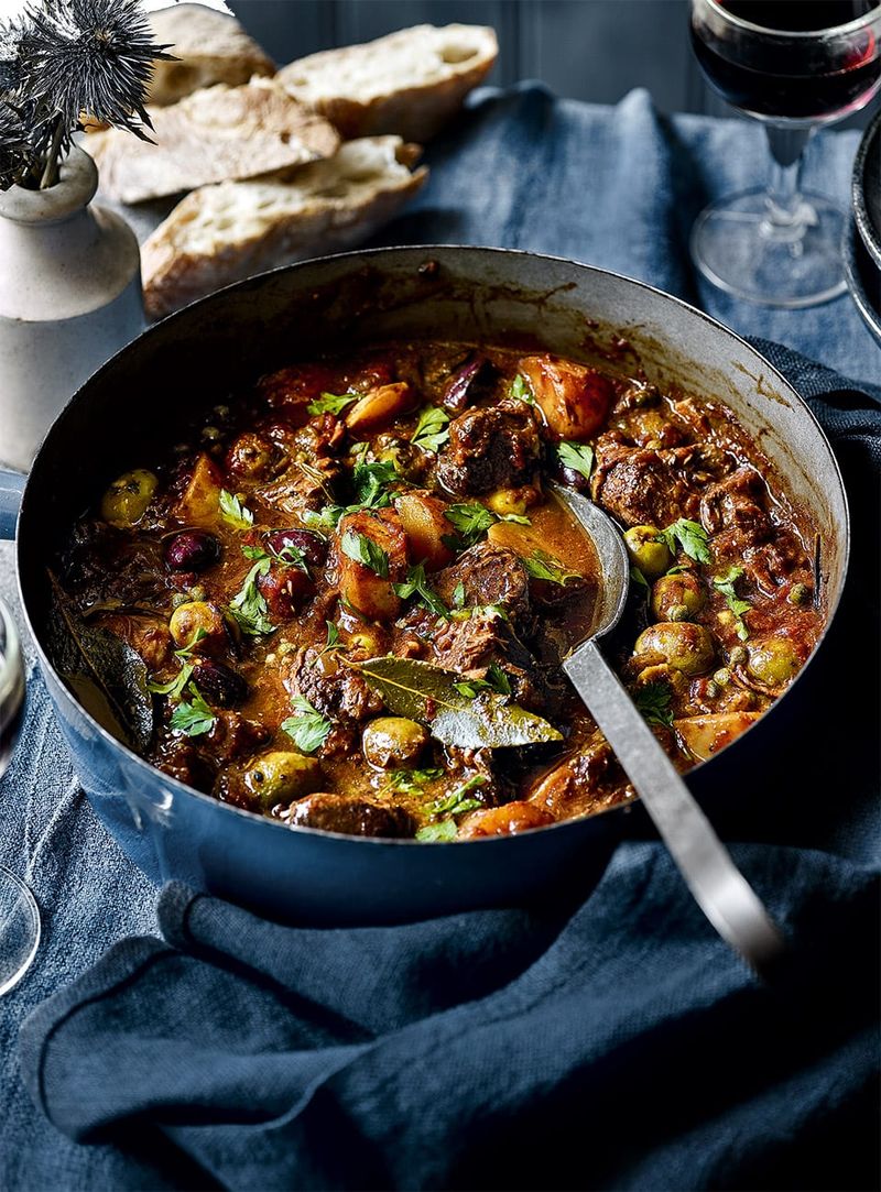 Slow-Cooked Beef Stew With Black Olives