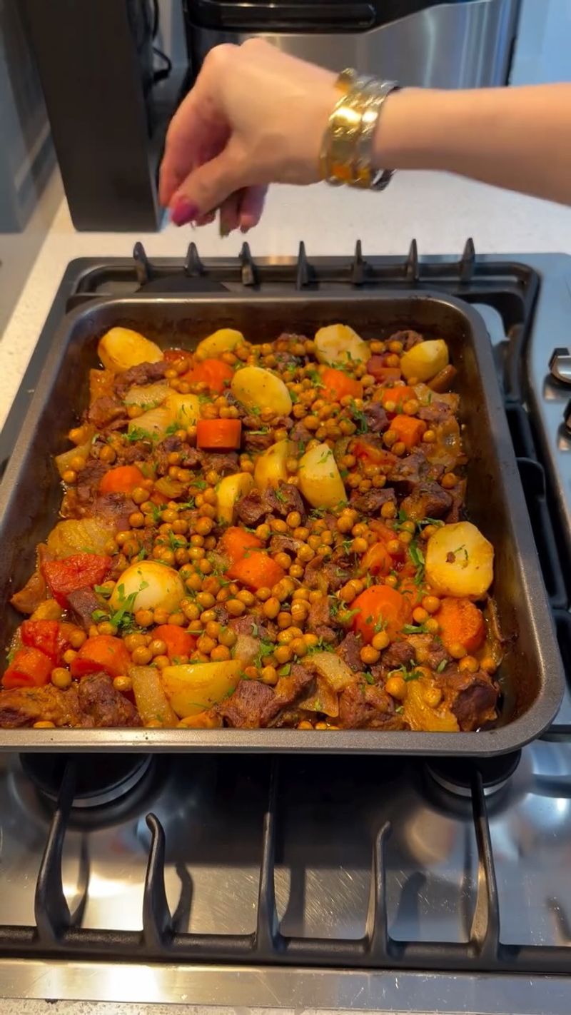 Moroccan Spiced Lamb with Chickpeas and Tomatoes
