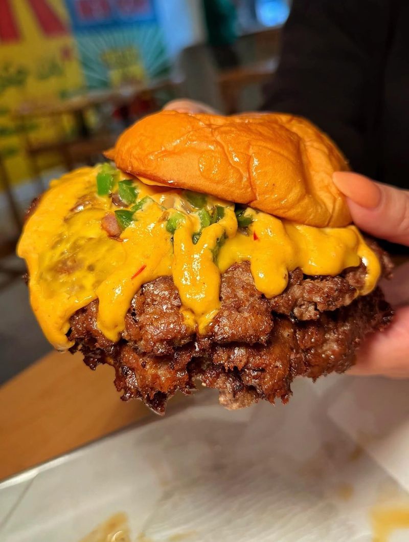 The Triple-Patty Smash Burger