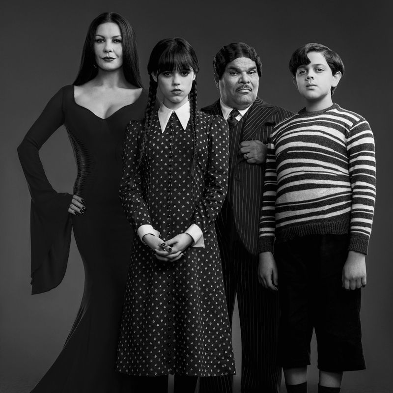 The Addams Family from Wednesday on Netflix
