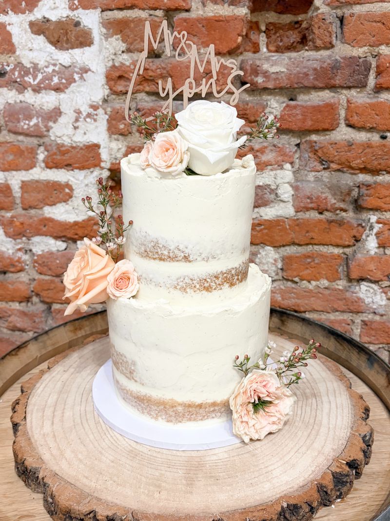 Naked Cake with Fresh Flowers