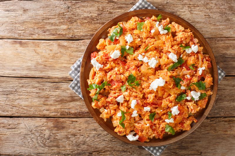 Strapatsada (Greek Scrambled Eggs with Tomatoes)