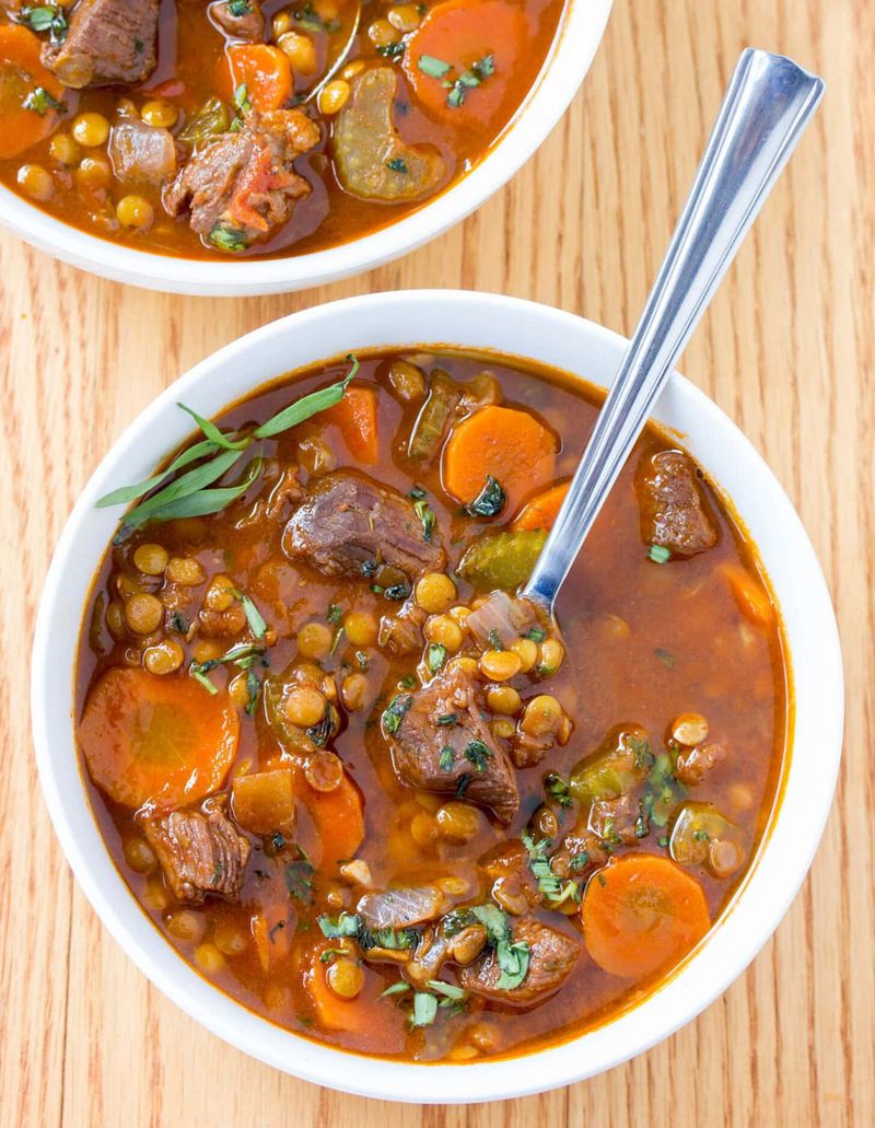 Slow Cooker Beef Stew with Lentils